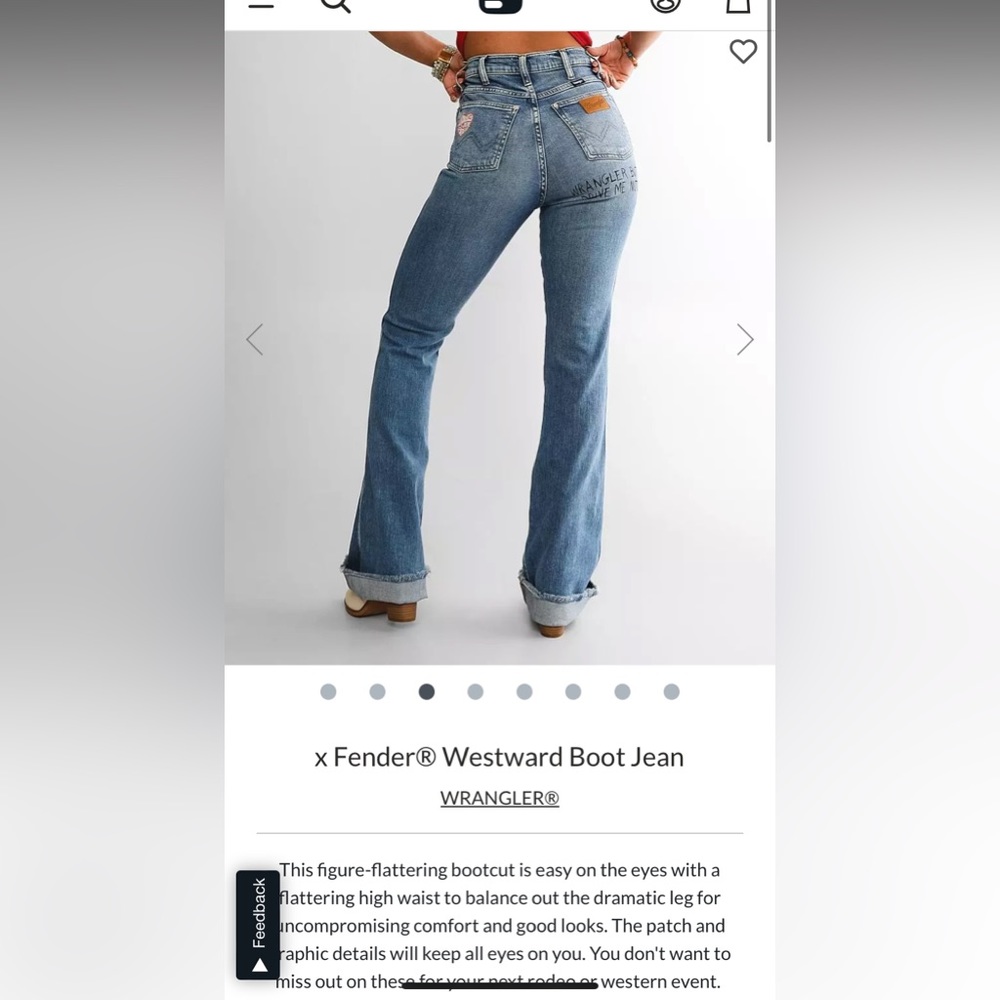 Wrangler × Fender® Westward high rise bootcut Jean